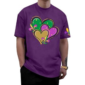 Mardi Gras Shirts for Men: Fat Tuesday T-Shirt Carnival Tees New Orleans Party Short Sleeve Tops in Saudi Arabia