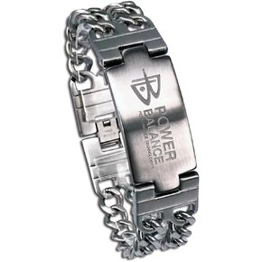 سوار Power Balance الأداء الأصلي من الفولاذ المقاوم للصدأ للرجال، عصري خفيف الوزن (فضي غير لامع)، مقاس L (الطول 205 مم/العرض 13 مم) in Kuwait