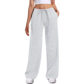 بنطال رياضي نسائي واسع الساق من HeSaYep بنطال رياضي منخفض الخصر برباط مرن مع جيوب in Kuwait