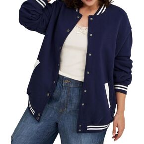 Torrid Women's Plus Size Coat - Fleece Relaxed Bomber Jacket in Saudi Arabia
