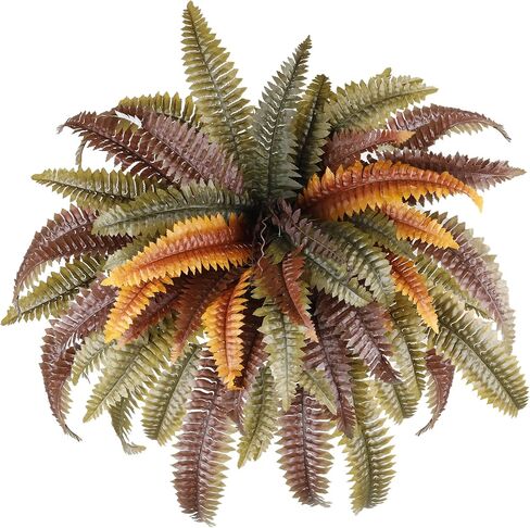 KOL Artificial Boston Ferns, Fake Faux Fern Plants 45 Inch 2 Pack, Green Large Fern with Bendable Stems for Hanging or Floor Display, Indoor Outdoor UV Resistant Home Decor in Saudi Arabia