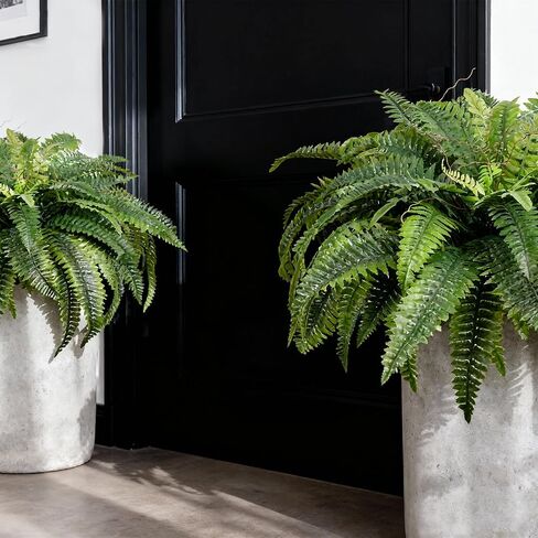 KOL Artificial Boston Ferns, Fake Faux Fern Plants 45 Inch 2 Pack, Green Large Fern with Bendable Stems for Hanging or Floor Display, Indoor Outdoor UV Resistant Home Decor in Saudi Arabia