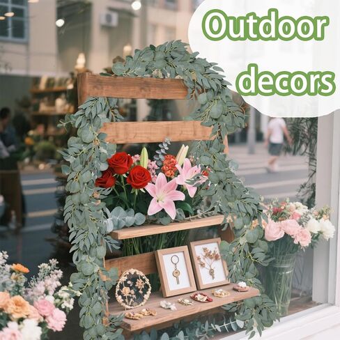 Grever 2 Pack Artificial Greenery Garlands 6.56 Feet Fake Eucalyptus Leaves Garland with Willow Leaves for Indoor and Outdoor Wedding Birthday Bridal Baby Shower Arch Table Runner Decor in Saudi Arabia
