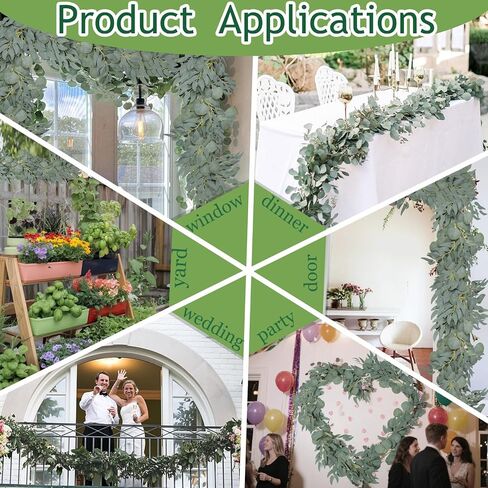 Grever 2 Pack Artificial Greenery Garlands 6.56 Feet Fake Eucalyptus Leaves Garland with Willow Leaves for Indoor and Outdoor Wedding Birthday Bridal Baby Shower Arch Table Runner Decor in Saudi Arabia
