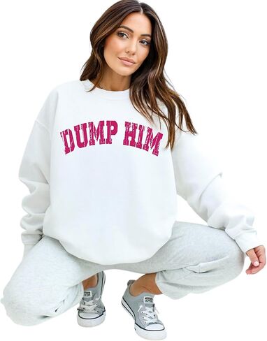 Dump Him Crewneck Sweatshirt, Retro Vintage Divorce Party Sweatshirt for Her, Funny Valentine's Breakup Sweatshirt for Women in Saudi Arabia