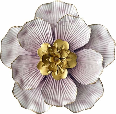 Blueprint Ivy 9" Metal Flower Wall Decor Rustic Farmhouse Wall Decoration Multi-Layered Floral Wall Hanging for Bedroom Living Room Bathroom Kitchen Outdoor Wall Art (Purple) in Saudi Arabia