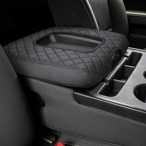 JOYTUTUS Center Console Cover Compatible with 2007-2014 Silverado Sierra Avalanche Yukon Tahoe Suburban Jump Seat, Leather Arm Rest Armrest Cover for Car, Middle Console Cover, Car Arm Rest Cover in Kuwait