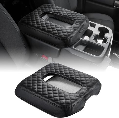 JOYTUTUS Center Console Cover Compatible with 2007-2014 Silverado Sierra Avalanche Yukon Tahoe Suburban Jump Seat, Leather Arm Rest Armrest Cover for Car, Middle Console Cover, Car Arm Rest Cover in Kuwait