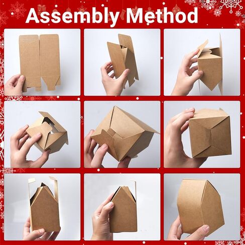 120 Pcs Brown Gingerbread House Favor Boxes - DIY Build Gingerbread House Boxes - Cardboard Christmas Crafts Gift Boxes for Party Decorating Supplies in Saudi Arabia