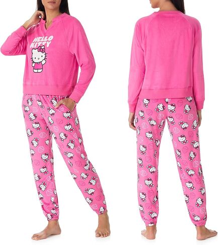 Richard Leeds International Womens Long Sleeve Pajama Top & Jogger Set - Hello Kitty | Pooh | Snoopy | Stitch - Soft PJs Set in Saudi Arabia