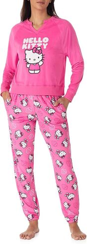Richard Leeds International Womens Long Sleeve Pajama Top & Jogger Set - Hello Kitty | Pooh | Snoopy | Stitch - Soft PJs Set in Saudi Arabia
