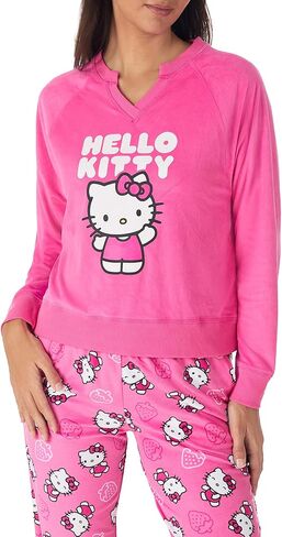 Richard Leeds International Womens Long Sleeve Pajama Top & Jogger Set - Hello Kitty | Pooh | Snoopy | Stitch - Soft PJs Set in Saudi Arabia
