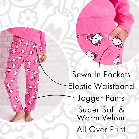 Richard Leeds International Womens Long Sleeve Pajama Top & Jogger Set - Hello Kitty | Pooh | Snoopy | Stitch - Soft PJs Set in Saudi Arabia