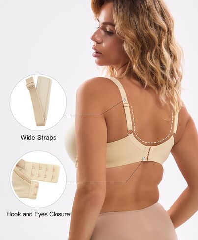 Full Coverage Minimizer Bras for Women Lightly Padded Underwire Support T-Shirt Bras in Saudi Arabia