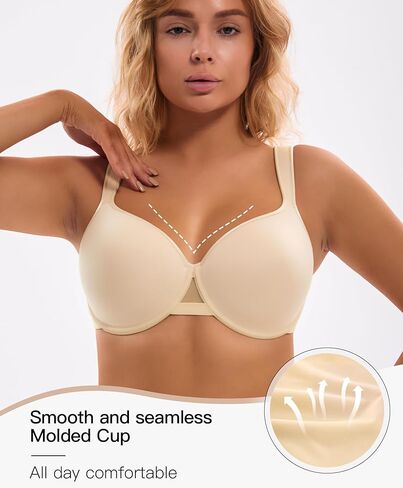 Full Coverage Minimizer Bras for Women Lightly Padded Underwire Support T-Shirt Bras in Saudi Arabia