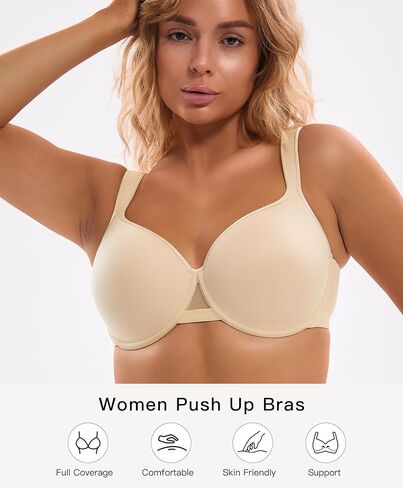 Full Coverage Minimizer Bras for Women Lightly Padded Underwire Support T-Shirt Bras in Saudi Arabia