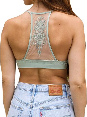 TD Collections Womens Tattoo Mesh Racerback Bralette in Saudi Arabia