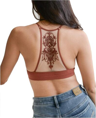 TD Collections Womens Tattoo Mesh Racerback Bralette in Saudi Arabia