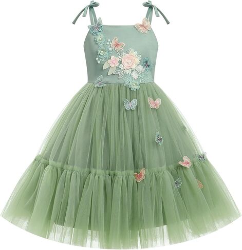 Baby Flower Girl Dress 3D Butterfly Layered Tulle Tutu Dress Princess Birthday Dresses Summer Wedding Party Dresses in Saudi Arabia
