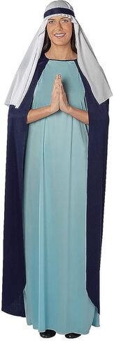Fun Express Virgin Mary Costume for Women - Biblical Nativity Costume with Blue Robe & Navy Cape | Christmas Costumes for Adults Church Plays & Living Nativity Scenes | Mother Mary Bible Character in Saudi Arabia