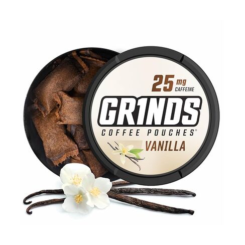 Grinds Coffee Pouches | Tobacco Free, Nicotine Free Healthy Alternative | 6 Cans, 12 Pouches Per Can | 4x Caffeine, 100mg Per Pouch (Red Eye Espresso) in Kuwait