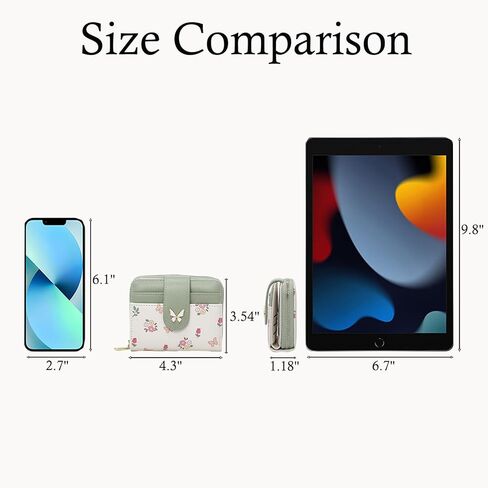 Wallet Women Small RFID Blocking Bifold Compact Credit Card Holder Floral Cute Ladies Purse with Zipper Coin Pocket in Saudi Arabia
