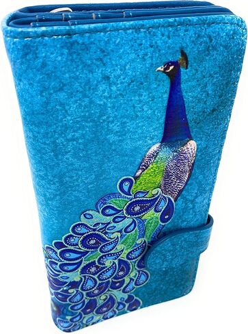 Shag Wear Paisley Peacock Large Wallet for Women Aqua 7" in Saudi Arabia
