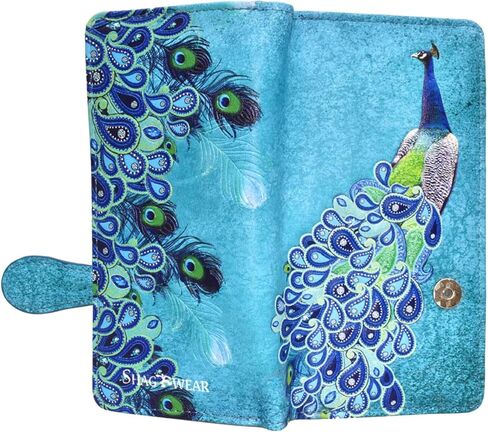 Shag Wear Paisley Peacock Large Wallet for Women Aqua 7" in Saudi Arabia