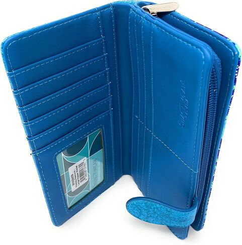 Shag Wear Paisley Peacock Large Wallet for Women Aqua 7" in Saudi Arabia