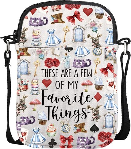 POFULL Cartoon Princess Inspired Gift Cartoon Lover Gift These Are A Few Of My Favorite Things Crossbody Bag (Favourite cat rabbit) in Saudi Arabia