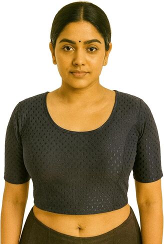 بلوزات الساري القطنية القابلة للتمدد للنساء، بلوزة جاهزة من Choli Indian Tops للنساء، بلوزات قابلة للتمدد للساري in Saudi Arabia