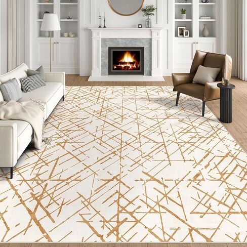 BLISSA Washable 5x7 Area Rugs - Soft Modern Throw Rug for Living Room Non-Slip Ultra-Thin Sage Green Lines Borderd Abstract Carpet for Bedroom Dining Room Rugs for Under Table Nursery Home Decor in Saudi Arabia