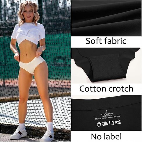 Seamless Panties 4-Pack Ice Silk Mid-Rise Bikini for Women Solid Color Underwear in Saudi Arabia