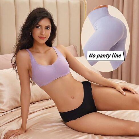 Seamless Panties 4-Pack Ice Silk Mid-Rise Bikini for Women Solid Color Underwear in Saudi Arabia