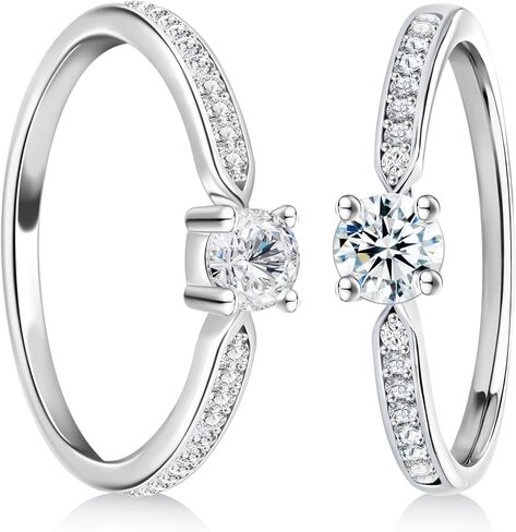 خواتم مويسانيتي للنساء 925 فضة استرليني وعد خاتم الخطوبة سوليتير مختبر نمت مويسانيتي للأم/الأم هدية عيد الميلاد in Kuwait