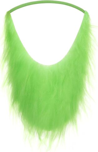 Christmas Green Beard Santa Hat with Furry Gloves for Adult, Unisex Christmas Costume Accessory Set in Kuwait