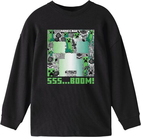 Minecraft SSS...تي شيرت شبابي بطبعة Boom Creeper برقبة دائرية وأكمام طويلة in Saudi Arabia