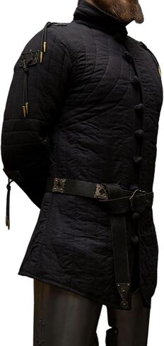 درع Knight Gambeson لحدث العصور الوسطى بأكمام كاملة، نسيج قطني، سترة العصور الوسطى لإعادة تمثيل الأحداث التاريخية in Kuwait