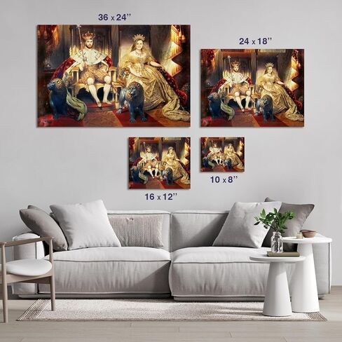 Turn Me Royal Custom Couple Portrait from Your Photo, Canvas Wall Art as Personalized Gifts for Couples, Funny Gift Ideas, Turn them into Royalty (The King & Queen, 8" x 10") in Saudi Arabia
