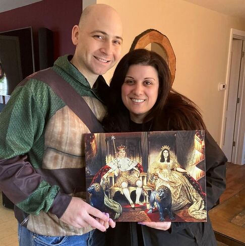 Turn Me Royal Custom Couple Portrait from Your Photo, Canvas Wall Art as Personalized Gifts for Couples, Funny Gift Ideas, Turn them into Royalty (The King & Queen, 8" x 10") in Saudi Arabia