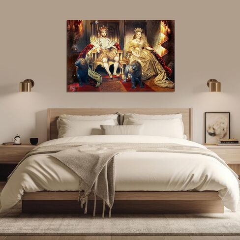 Turn Me Royal Custom Couple Portrait from Your Photo, Canvas Wall Art as Personalized Gifts for Couples, Funny Gift Ideas, Turn them into Royalty (The King & Queen, 8" x 10") in Saudi Arabia