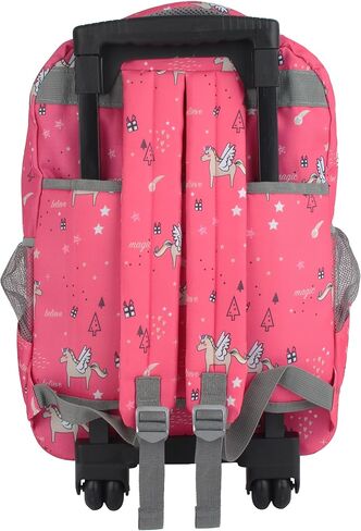 Rolling Backpack for Girls Boys. Roller Bookbag With Wheels for School Kids, Pink Unicorn in Saudi Arabia