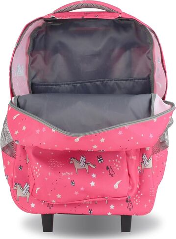 Rolling Backpack for Girls Boys. Roller Bookbag With Wheels for School Kids, Pink Unicorn in Saudi Arabia