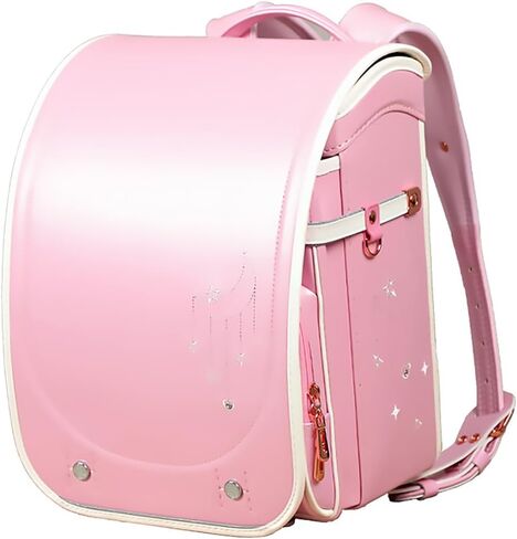 Star-Wind Randoseru Ransel backpack automatic Japanese school bag boys girls leather light weight Rain Cover(Pink) in Saudi Arabia