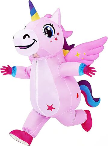 Inflatable Unicorn Costume for Adults Women & Men - Full Body Blow Up Party Suit with Horn & Tail for Halloween, Cosplay, Birthday Celebration in Saudi Arabia