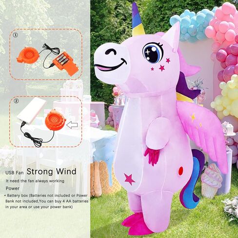 Inflatable Unicorn Costume for Adults Women & Men - Full Body Blow Up Party Suit with Horn & Tail for Halloween, Cosplay, Birthday Celebration in Saudi Arabia