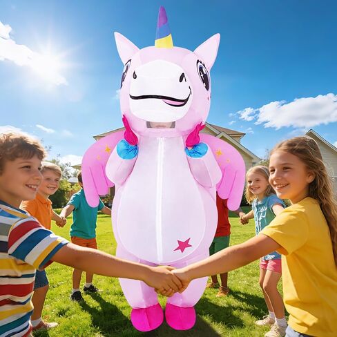 Inflatable Unicorn Costume for Adults Women & Men - Full Body Blow Up Party Suit with Horn & Tail for Halloween, Cosplay, Birthday Celebration in Saudi Arabia