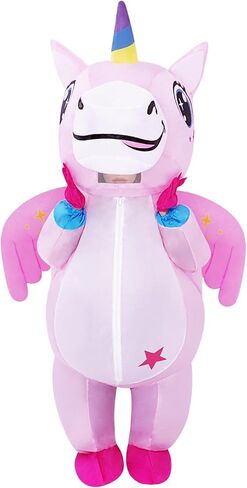 Inflatable Unicorn Costume for Adults Women & Men - Full Body Blow Up Party Suit with Horn & Tail for Halloween, Cosplay, Birthday Celebration in Saudi Arabia