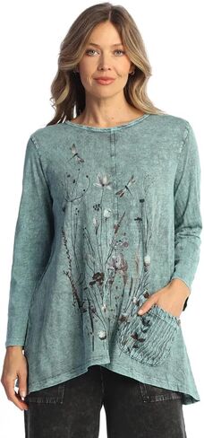 بلوزة نسائية ذات درزات أمامية معدنية مغسولة من Jess & Jane - M134 in Saudi Arabia
