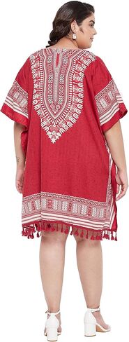 Oussum قصيرة قفطان تونك القمم حجم كبير البوليستر الأفريقية Dashiki شرابات فستان الصيف ملابس الشاطئ ملابس المنتجع للسيدات in Kuwait